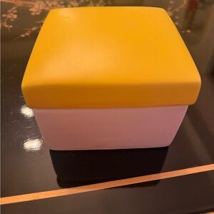 J. Crew Yellow and White Decorative Box